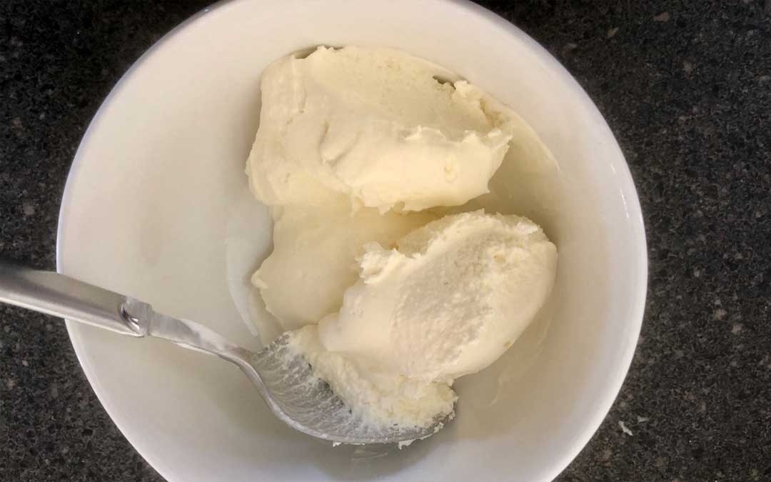 lime sorbet in a bowl
